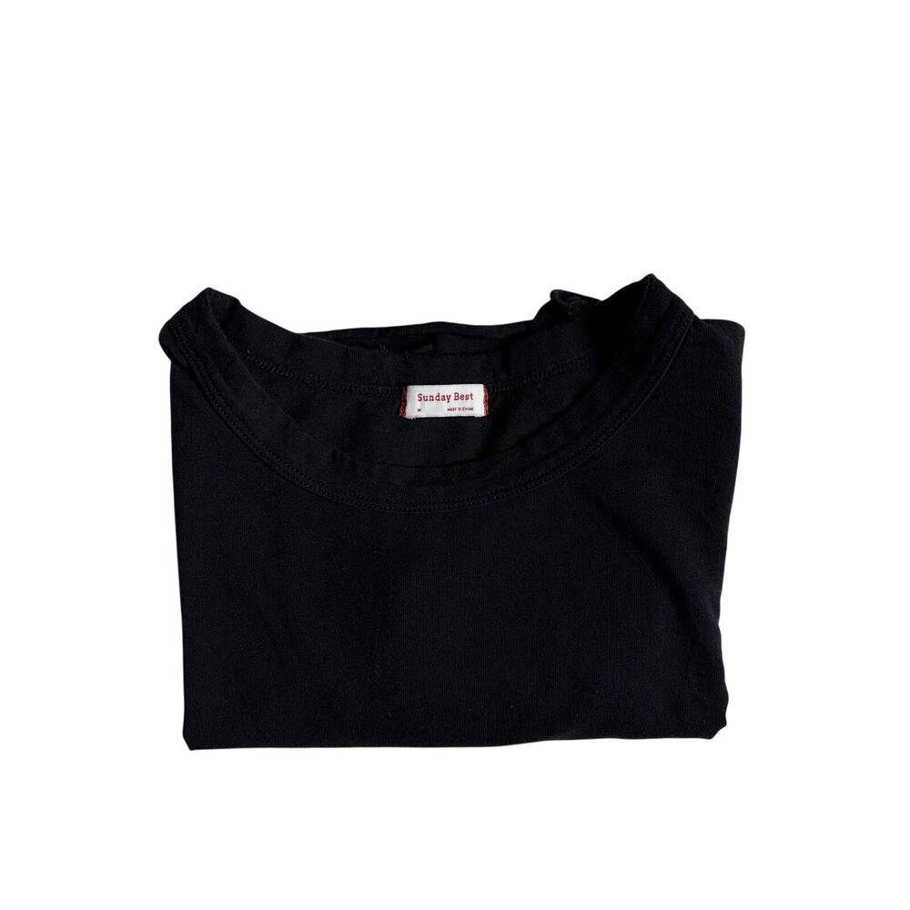 Sunday Best Cropped Short-Sleeve Shirt (Black) - Medium
